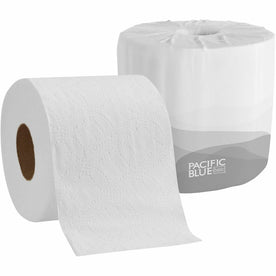 Pacific Blue Basic Standard Roll Toilet Paper - 2 Ply 550 Sheets - White - 80 Carton - Bathroom Tissue