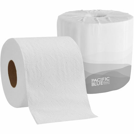 Pacific Blue Basic Standard Roll Toilet Paper - 2 Ply 550 Sheets - White - 80 Carton - Bathroom Tissue