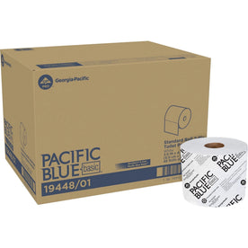 Pacific Blue Basic Toilet Paper: 1000 Sheets 48 Rolls - White - Bathroom Tissue