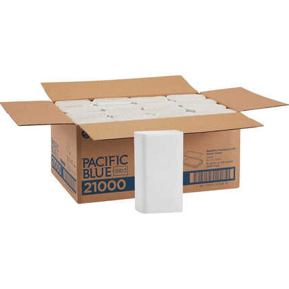 Pacific Blue Select Multifold Paper Towels - 2 Ply White 125/Pack - 16 Carton