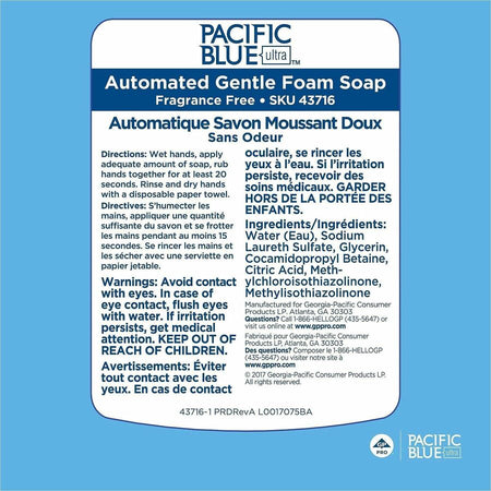 Pacific Blue Ultra Automated Touchless Gentle Foam Hand Soap Dispenser Refills - Alternate-Image3