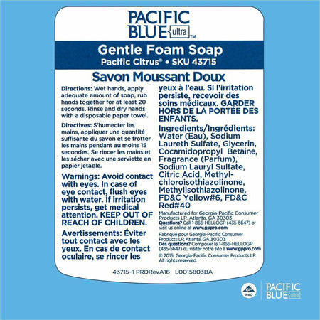 Pacific Blue Ultra Gentle Foam Hand Soap Manual Dispenser Refills - Alternate-Image3