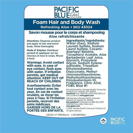 Pacific Blue Ultra Hair And Body Wash Manual Dispenser Refills - Alternate-Image3