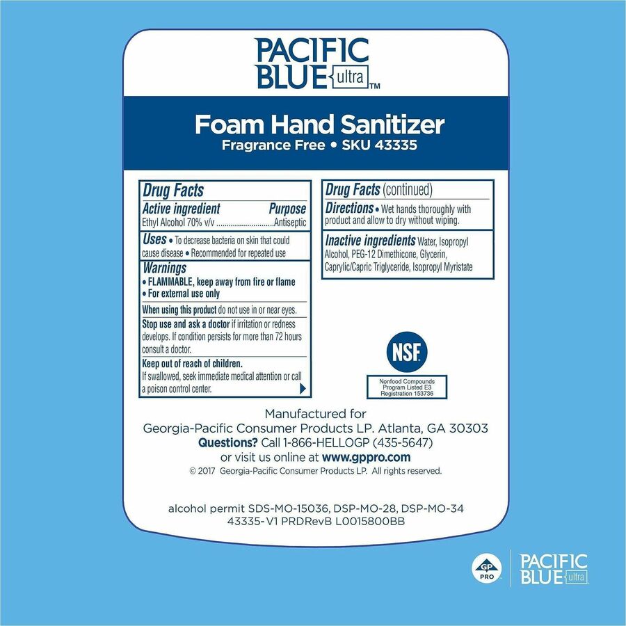 Pacific Blue Ultra Hand Sanitizer Foam Refill - Alternate-Image3