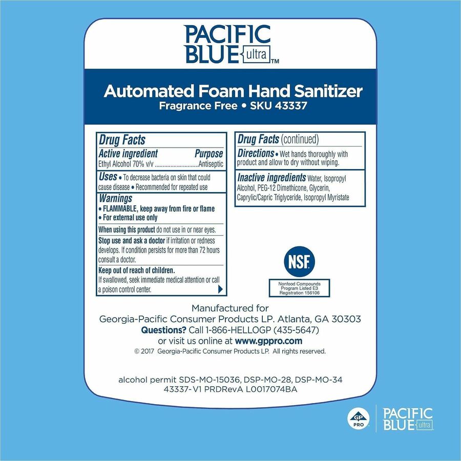 Pacific Blue Ultra Hand Sanitizer Foam Refill - Alternate-Image3