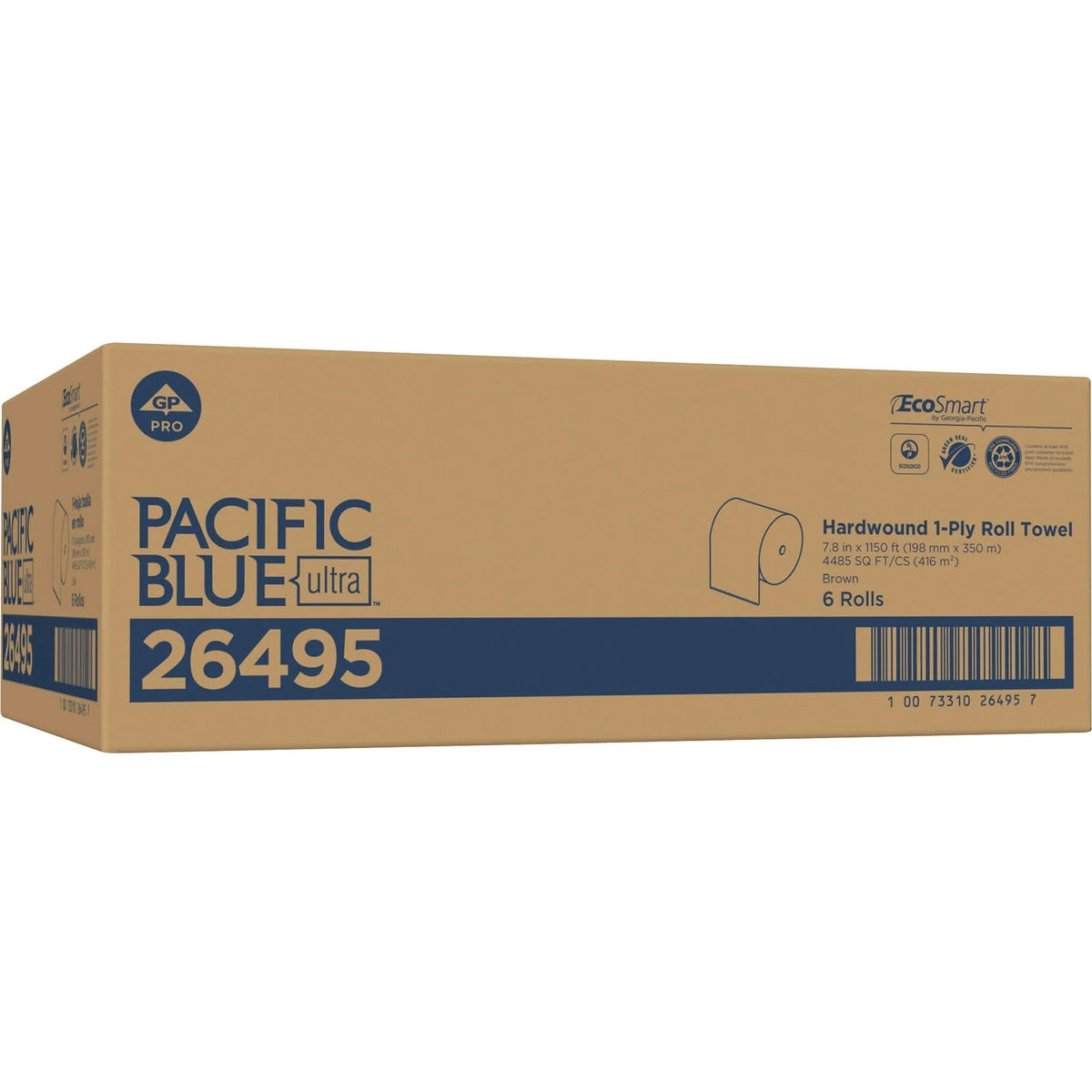 Pacific Blue Ultra Recycled Paper Towel Rolls - 1150 ft Length - Brown - 6 - Towels