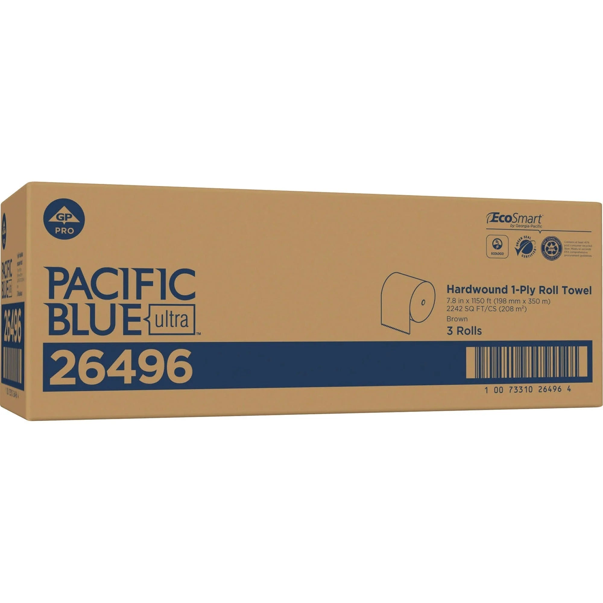 Pacific Blue Ultra Recycled Paper Towel Rolls - High-Capacity 1150 ft - Brown - 3 - Towels