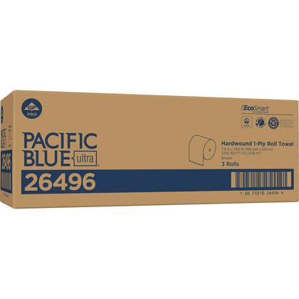Pacific Blue Ultra Recycled Paper Towel Rolls - High-Capacity 1150 ft - Brown - 3 - Towels