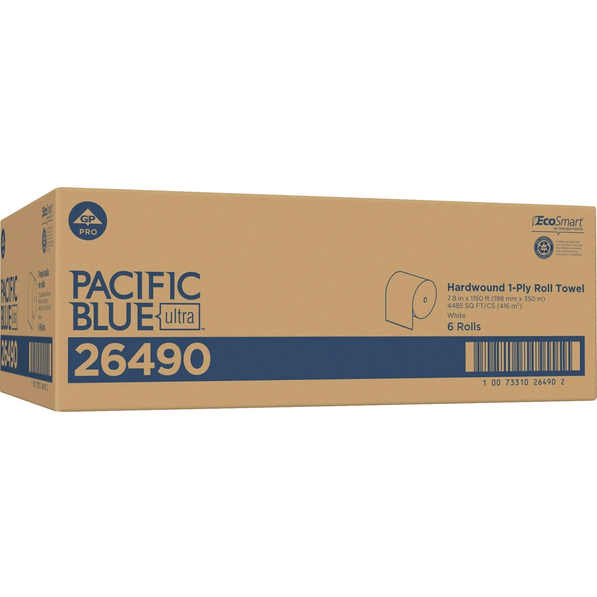 Pacific Blue Ultra Recycled Paper Towel Rolls - High-Capacity 1150 ft - White - 6 - 6/Carton - Towels