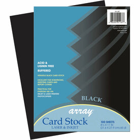 Pacon Black Card Stock Sheets - Heavyweight 65 lb - 100 Pack - Specialty Paper