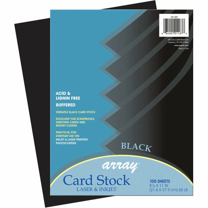 Pacon Black Card Stock Sheets - Heavyweight 65 lb - 100 Pack - Specialty Paper