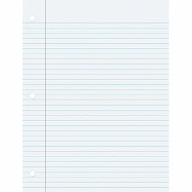Pacon College Ruled Filler Paper: 100 Sheets 8’’ x 10 1/2’’ Smooth White Paper