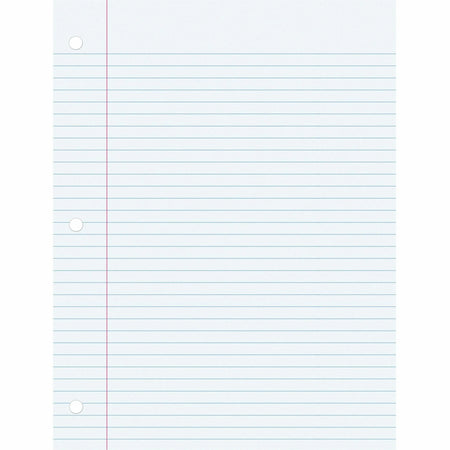 Pacon College Ruled Filler Paper: 100 Sheets 8’’ x 10 1/2’’ Smooth White Paper