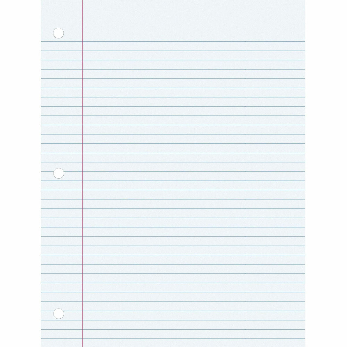 Pacon College Ruled Filler Paper - 100 Sheets - Front Ruling - 0.28’’ - Red Margin - 3 Hole(s)