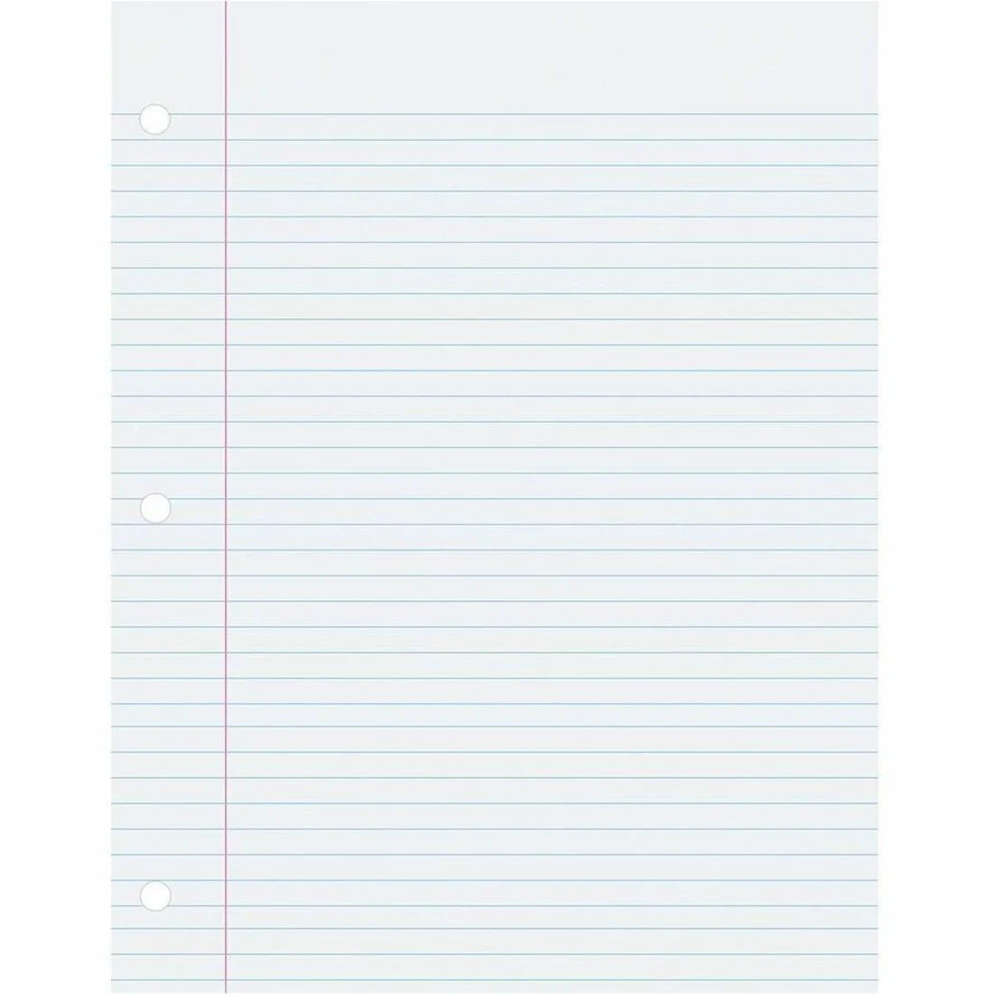 Pacon College-Ruled Filler Paper: 500 Sheets Red Margin 3-Hole Punch 8.5’’ x 11’’ - White Smooth Recyclable - Paper