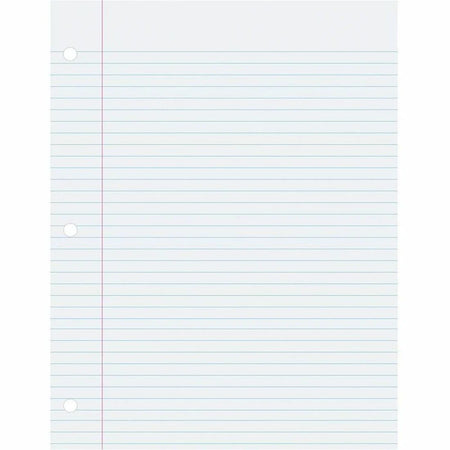 Pacon College-Ruled Filler Paper: 500 Sheets Red Margin 3-Hole Punch 8.5’’ x 11’’ - White Smooth Recyclable - Paper