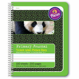 Pacon Composition Book: 100 Sheets Spiral Bound Short Way Ruled Green Cover - Notebooks