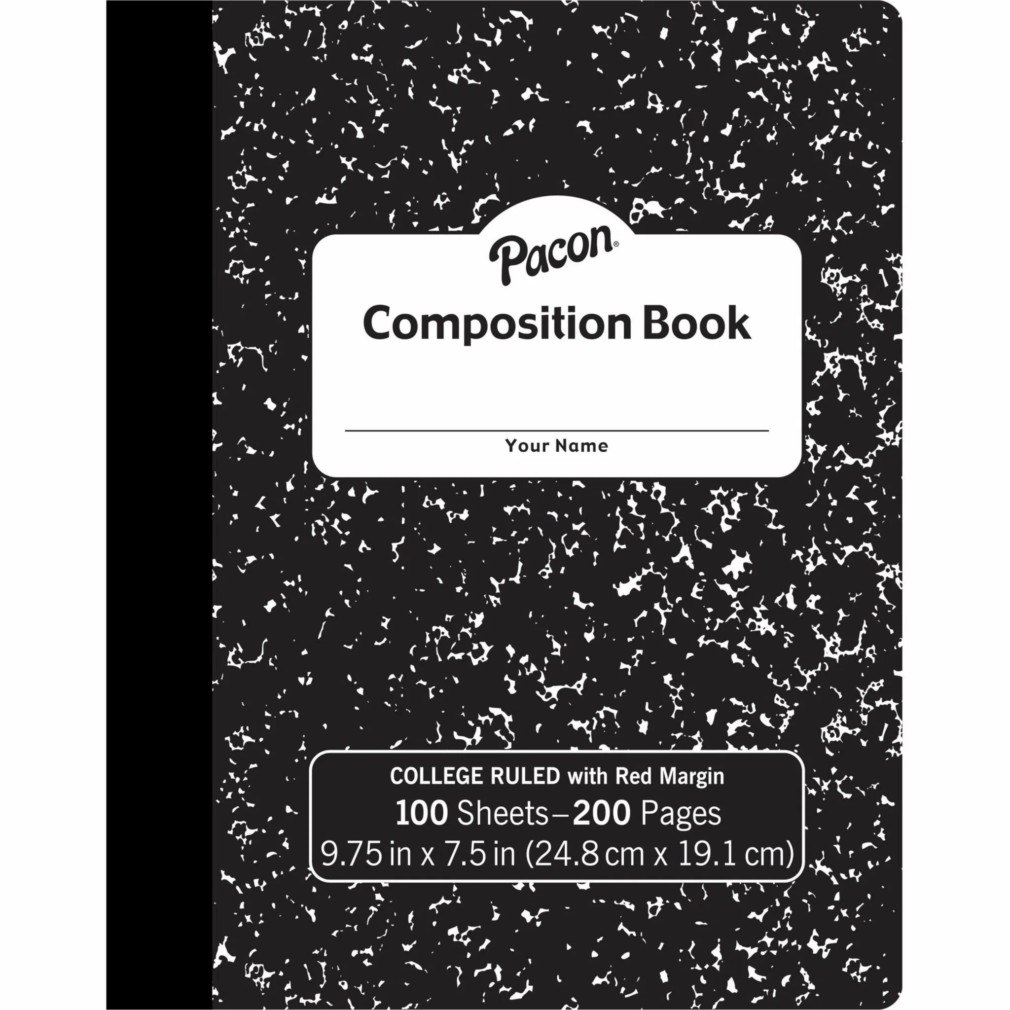 Pacon Composition Book: College Ruled 100 Sheets - Student Notebooks & Folders