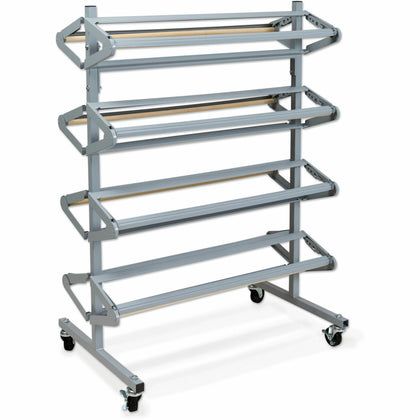Pacon Horizontal Art Paper Roll Dispenser - Mobile Unit Gray Steel - Rolls/Tissue