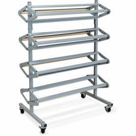 Pacon Horizontal Art Paper Roll Dispenser - Mobile Unit Gray Steel - Rolls/Tissue