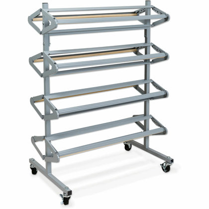 Pacon Horizontal Art Paper Roll Dispenser - Mobile Unit Gray Steel - Rolls/Tissue