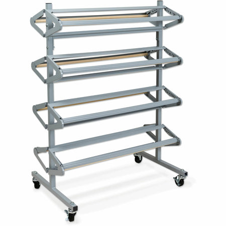 Pacon Horizontal Art Paper Roll Dispenser - Mobile Unit Gray Steel - Rolls/Tissue