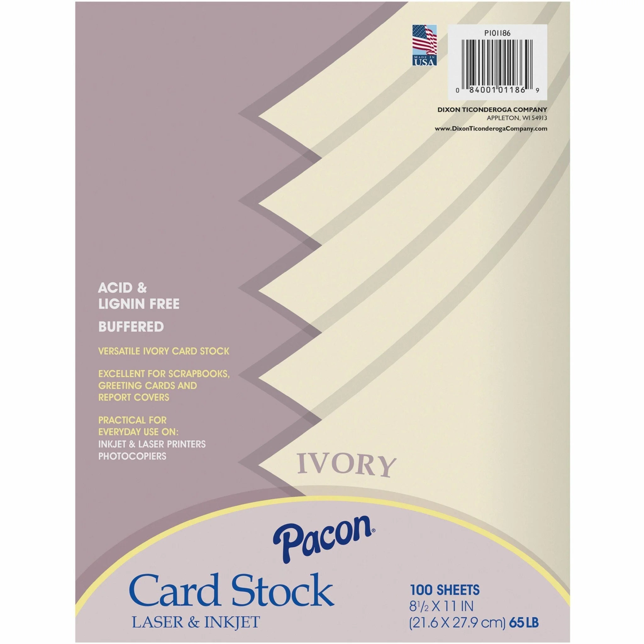 Pacon Ivory Card Stock Sheets - Heavyweight 65 lb - 100 Pack - Specialty Paper
