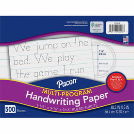 Pacon Multi-Program Handwriting Papers: 500 Sheets 1.13’’ Ruled Unruled Margin - Paper & Pads
