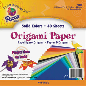 Pacon Origami Paper: Art & Craft Supplies - 9’’ x - Assorted Colors - Drawing Paper Sketch Pads