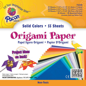 Pacon Origami Paper: Craft & Art Supplies - 55 Sheets Assorted Colors - Drawing Paper Sketch Pads