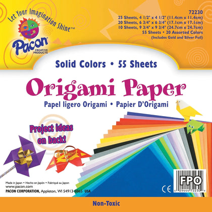 Pacon Origami Paper: Craft & Art Supplies - 55 Sheets Assorted Colors - Drawing Paper Sketch Pads