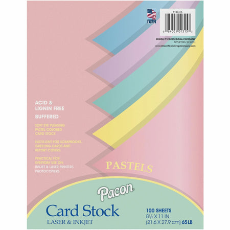 Pacon Parchment Card Stock: 65 lb - SFI Certified - Pastel Colors - 100 Sheets - Specialty Paper