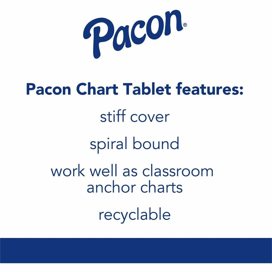 Pacon Picture Story Chart Tablet: Spiral Bound 25 Sheets 24’’ x 32’’ - White Paper - Drawing & Sketch Pads
