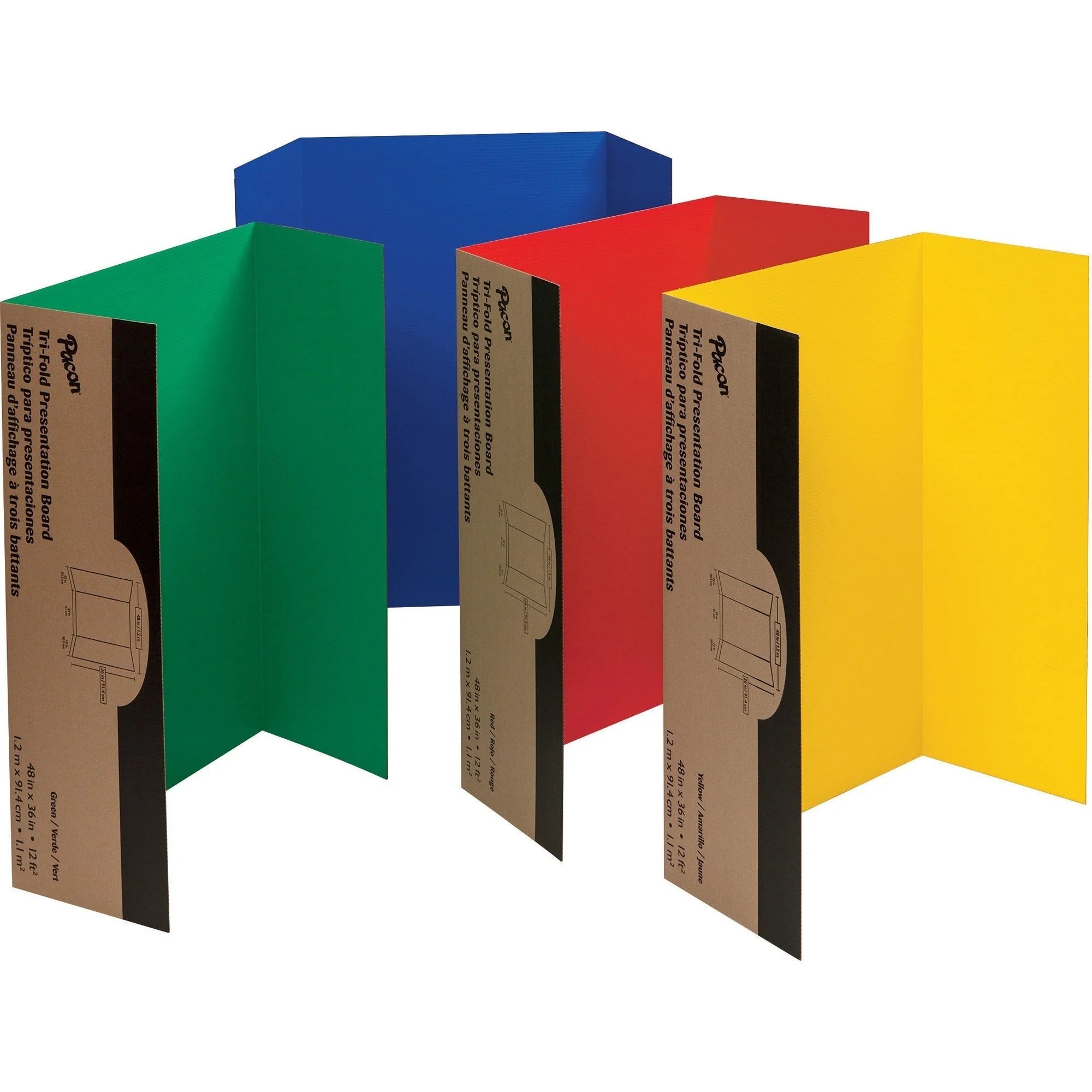Pacon Presentation Boards: Tri-fold 36’’x48’’ Assorted Surface - Project Boards