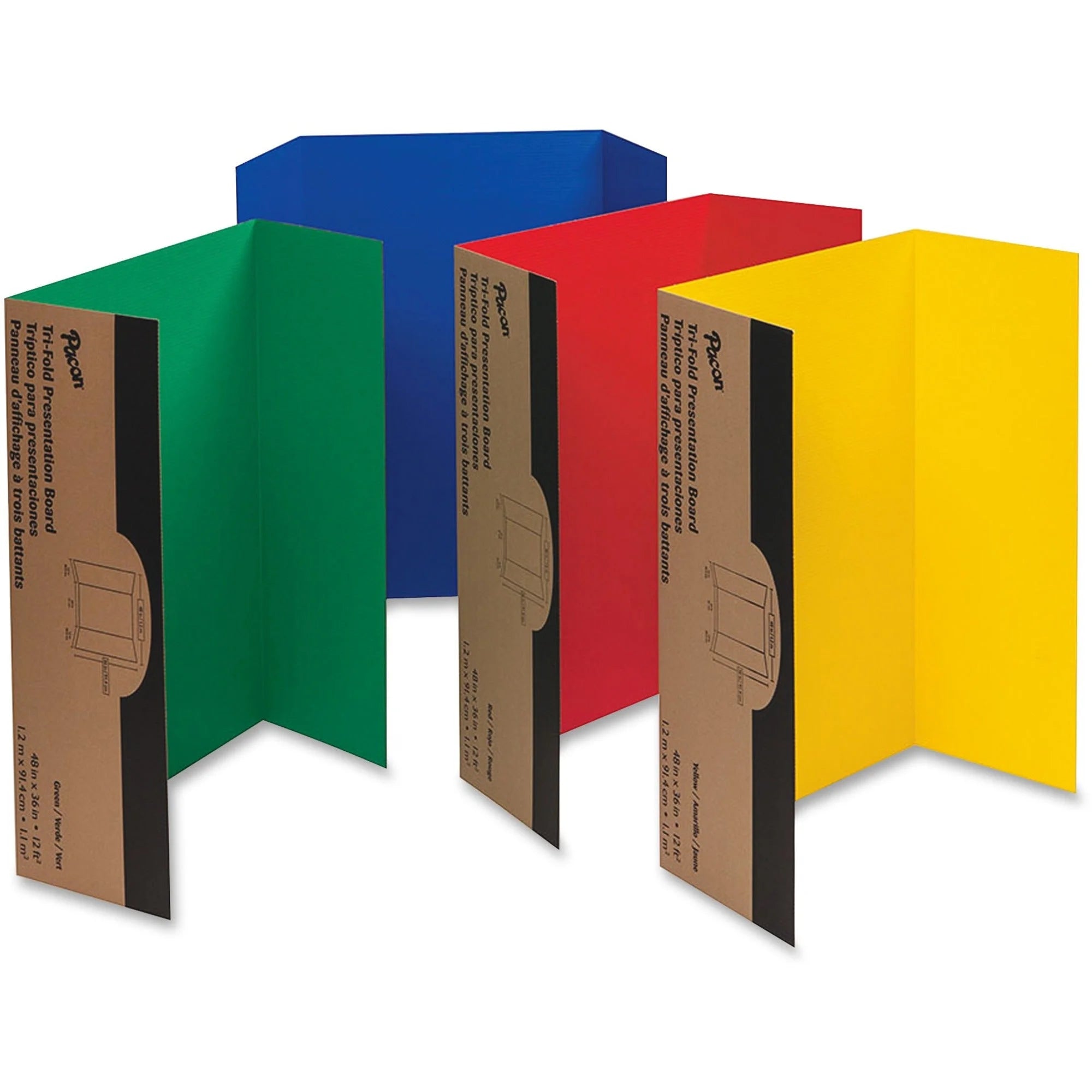 Pacon Presentation Boards: Tri-fold 36’’x48’’ Assorted Surface - Project Boards