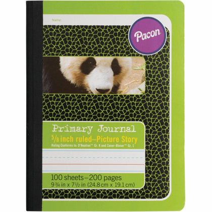 Pacon Primary Journal Composition Book: 100 Sheets 0.63’’ Ruled Picture Story Space - Student Notebooks & Folders