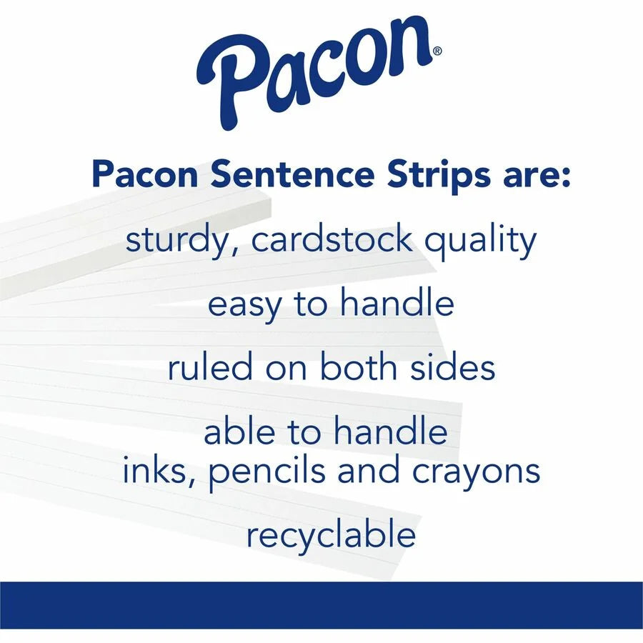 Pacon® Super Bright Sentence Strips - 100 Pack: Colorful Learning Aid - Handwriting Paper & Pads
