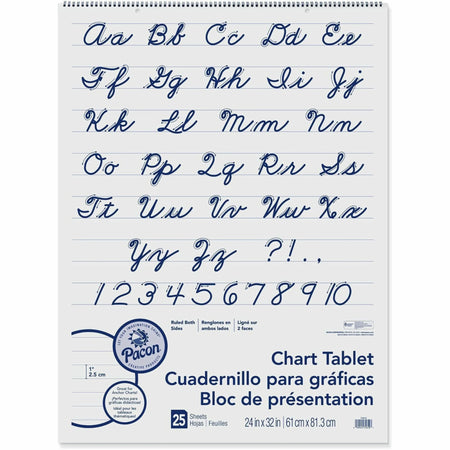 Pacon Ruled Chart Tablet: Spiral Bound 1’’ 24’’ x 32’’ - Sturdy Back & Recyclable - Handwriting Paper Pads