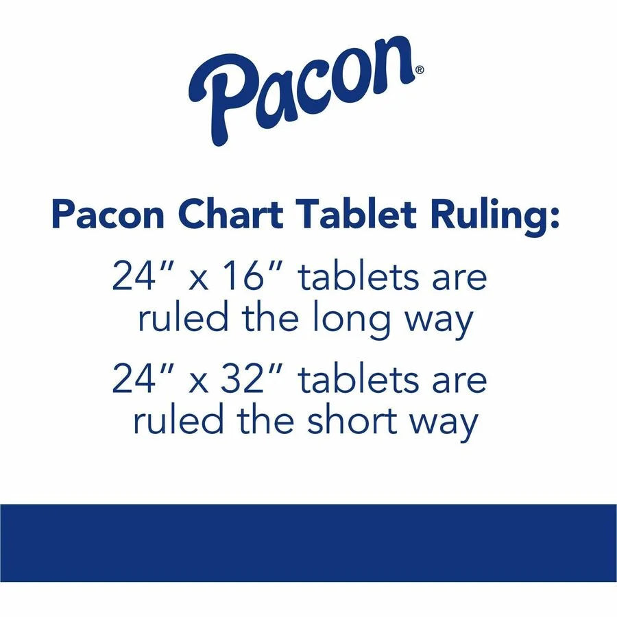 Pacon Ruled Chart Tablet: Spiral Bound 1’’ 24’’ x 32’’ - Sturdy Back & Recyclable - Handwriting Paper Pads