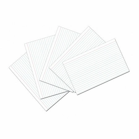 Pacon Ruled Index Cards 0.25’’ 100 / Pack Front Ruling Surface 5’’ x 8’’ Sheet Size White Paper Sturdy (PAC5137) - &