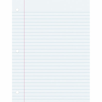 Pacon Wide Ruled Filler Paper: 100 Sheets 8’’ x 10 1/2’’ - Smooth Punched - Paper