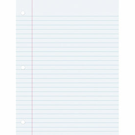 Pacon Wide Ruled Filler Paper: 100 Sheets 8’’ x 10 1/2’’ - Smooth Punched - Paper