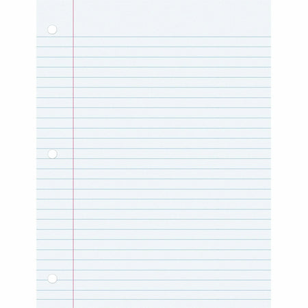 Pacon Wide Ruled Filler Paper: 100 Sheets 8’’ x 10 1/2’’ - Smooth Punched - Paper