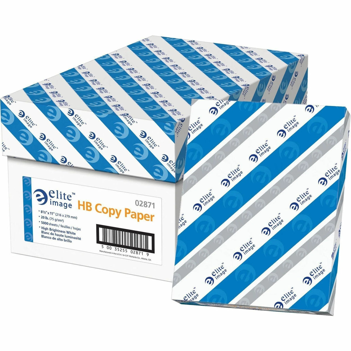 Elite Image HB Copy Paper - Letter - 8 1/2’’ x 11’’ - 20 lb Basis Weight - Jam-free Printable - White - 5000 Sheets