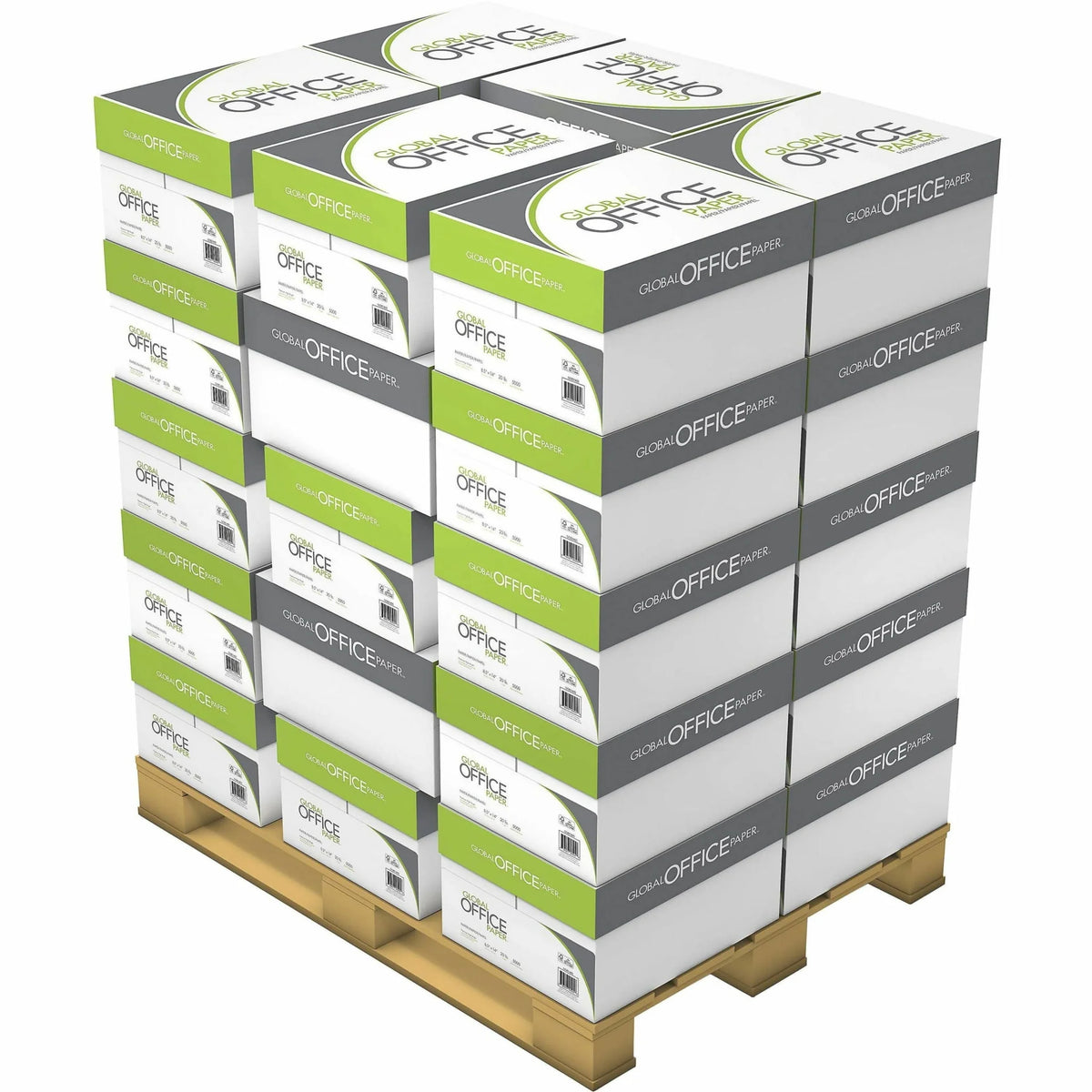 PALLET Global Office Premium Paper: 96 Brightness 8 1/2’’ x 14’’ White - 500 Sheets - 300/Pallet - Copy & Printer Paper