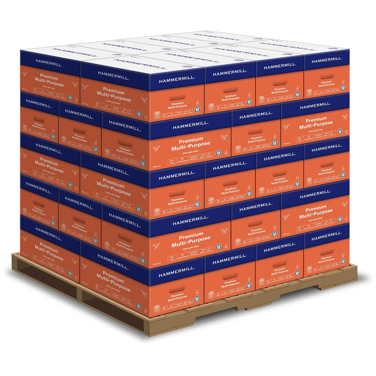 PALLET Hammermill Premium Multipurpose Paper: White 97 Brightness Letter Size 20 lb Weight Smooth Finish - Copy &