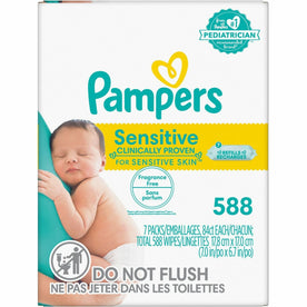 Pampers Baby Wipes Sensitive: WhitePack - 84 - Pack of 7 Boxes - Skin