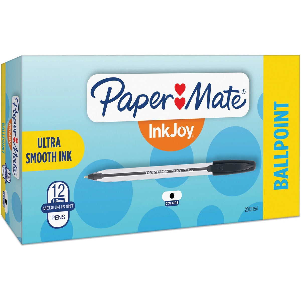 Paper Mate Ballpoint Pens: Medium Point Black Ink - 1 Dozen - Pens