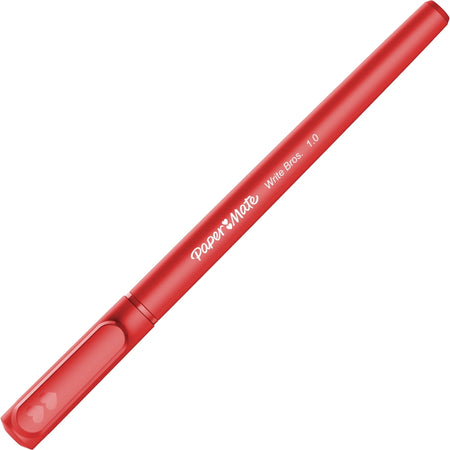 Paper Mate Ballpoint Stick Pens: Medium Point Red Ink Barrel - 1 Dozen - Pens
