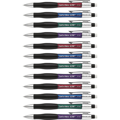 Paper Mate Comfortable Ultra Mechanical Pencils - Smooth 0.7mm Black Lead - #2 - Assorted Barrel - 12 Pack